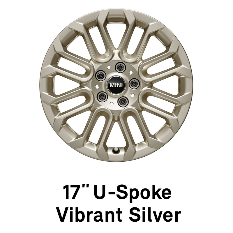 Aro MINI: Roda aro 17" U-Spoke em Vibrant Silver.
