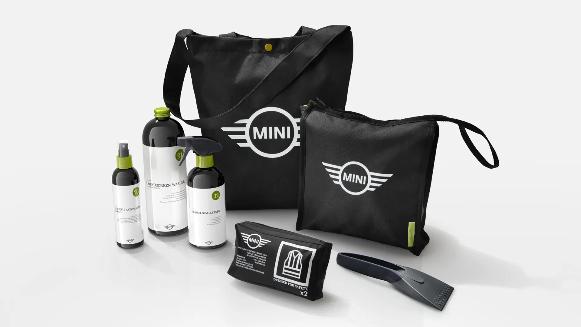 MINI Acessórios - conjunto de cuidados para carros mini.