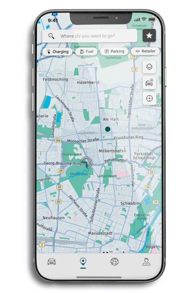 MINI Connected – MINI App – guia "Mapa"